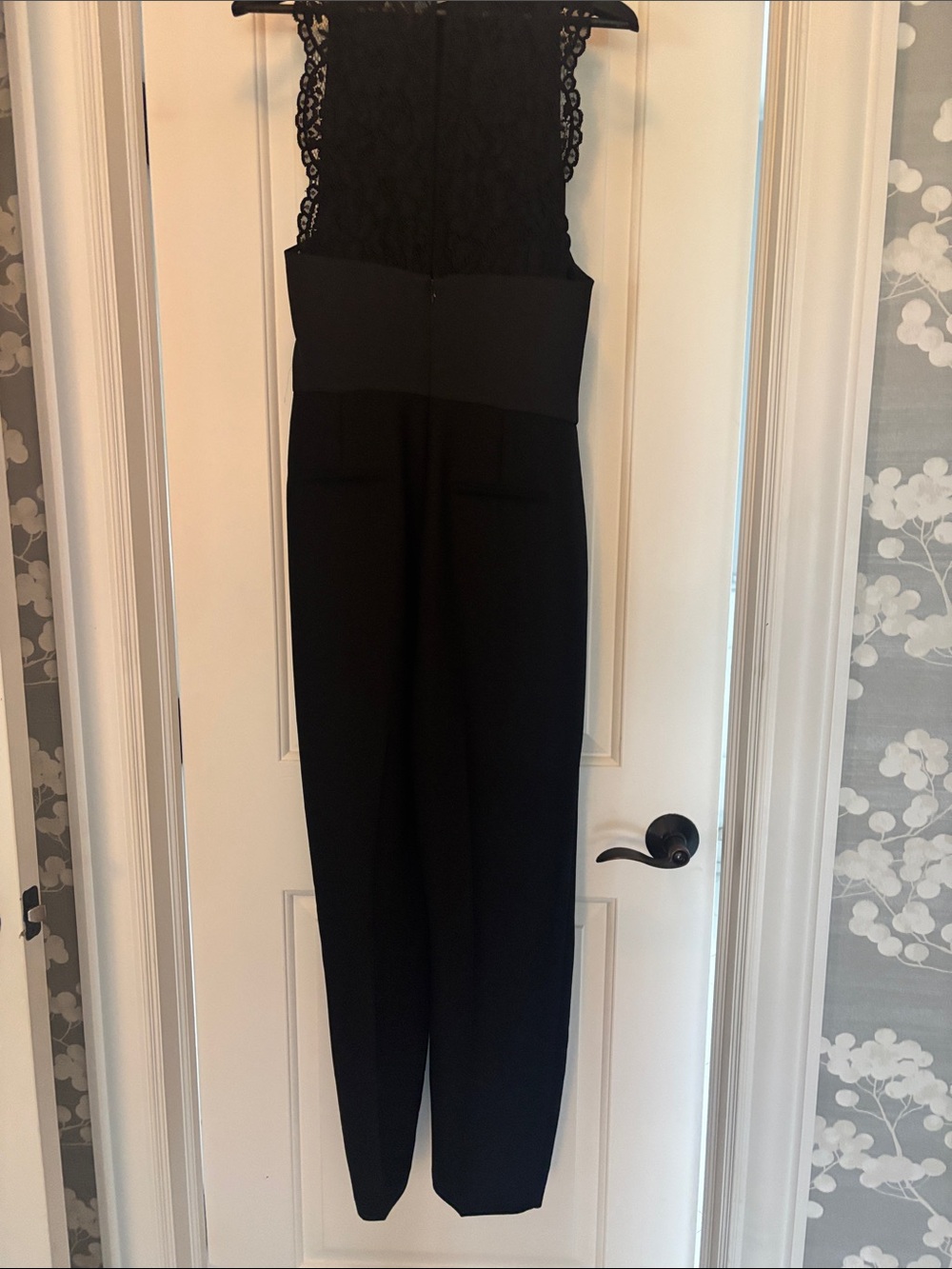 Reiss Black Lace-Back Jumpsuit - Picture 2 of 5
